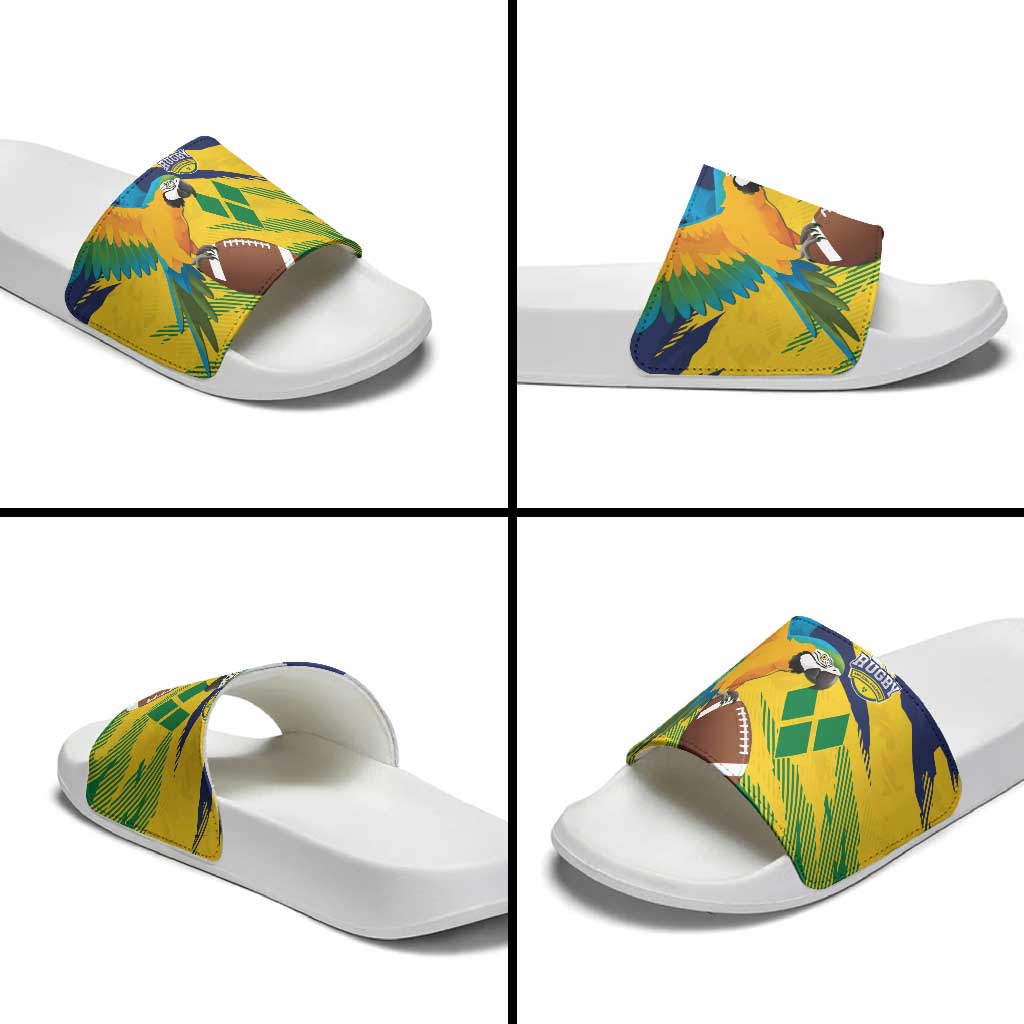Rugby Saint Vincent and the Grenadines Slide Sandals Go SVG Amazona Guildingii - Wonder Print Shop