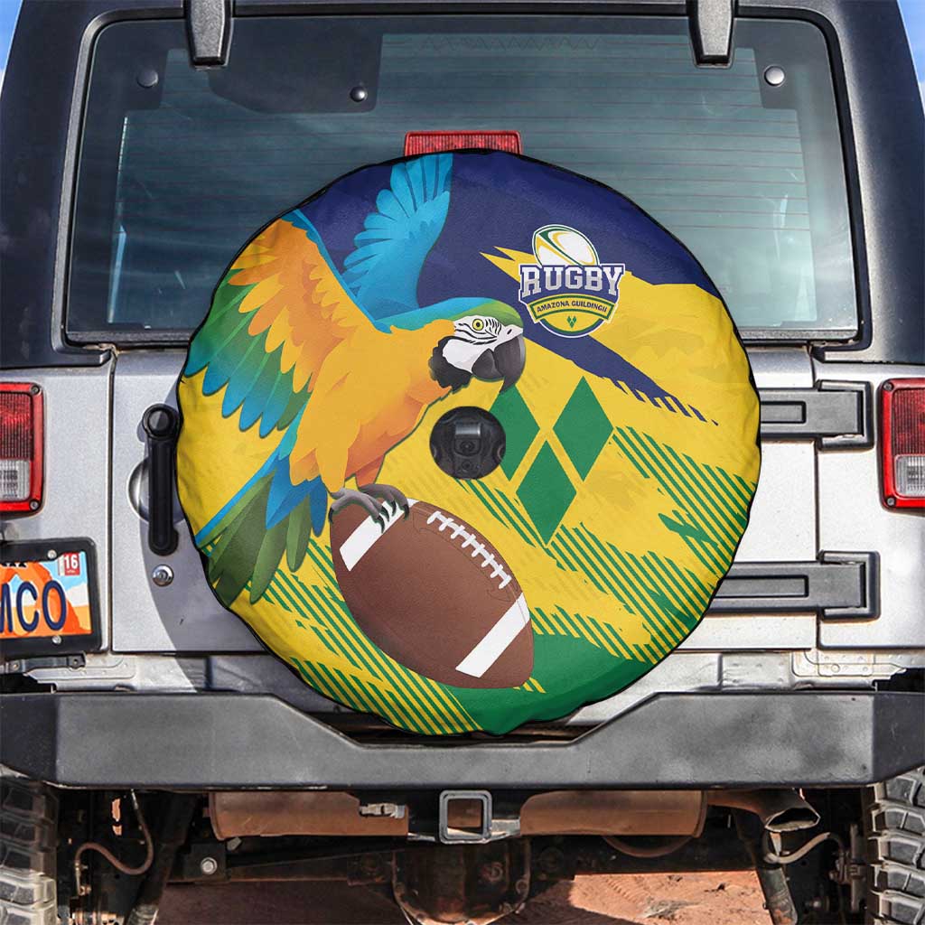 Rugby Saint Vincent and the Grenadines Spare Tire Cover Go SVG Amazona Guildingii - Wonder Print Shop