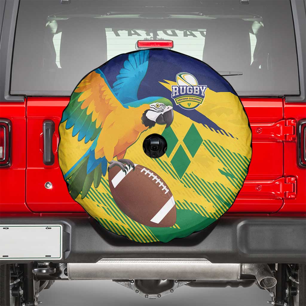 Rugby Saint Vincent and the Grenadines Spare Tire Cover Go SVG Amazona Guildingii - Wonder Print Shop