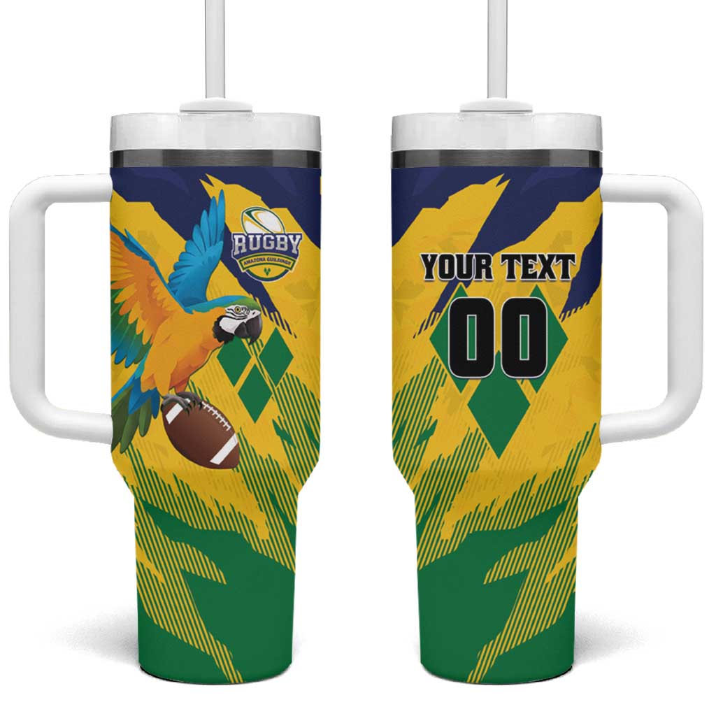 Custom Rugby Saint Vincent and the Grenadines Tumbler With Handle Go SVG Amazona Guildingii - Wonder Print Shop