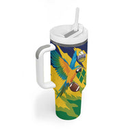 Custom Rugby Saint Vincent and the Grenadines Tumbler With Handle Go SVG Amazona Guildingii - Wonder Print Shop