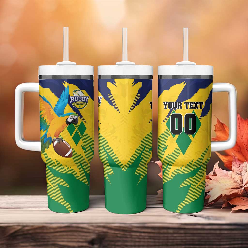 Custom Rugby Saint Vincent and the Grenadines Tumbler With Handle Go SVG Amazona Guildingii - Wonder Print Shop