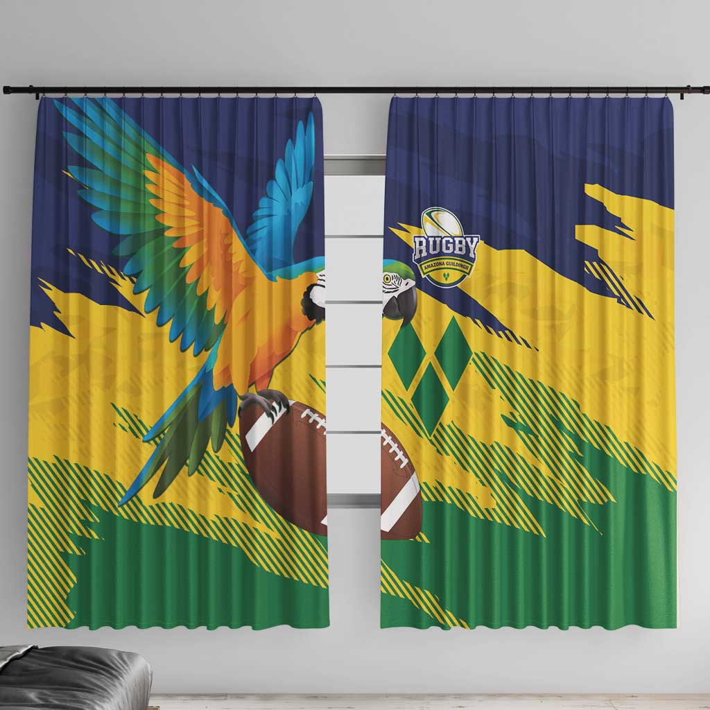 Rugby Saint Vincent and the Grenadines Window Curtain Go SVG Amazona Guildingii - Wonder Print Shop