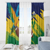 Rugby Saint Vincent and the Grenadines Window Curtain Go SVG Amazona Guildingii - Wonder Print Shop