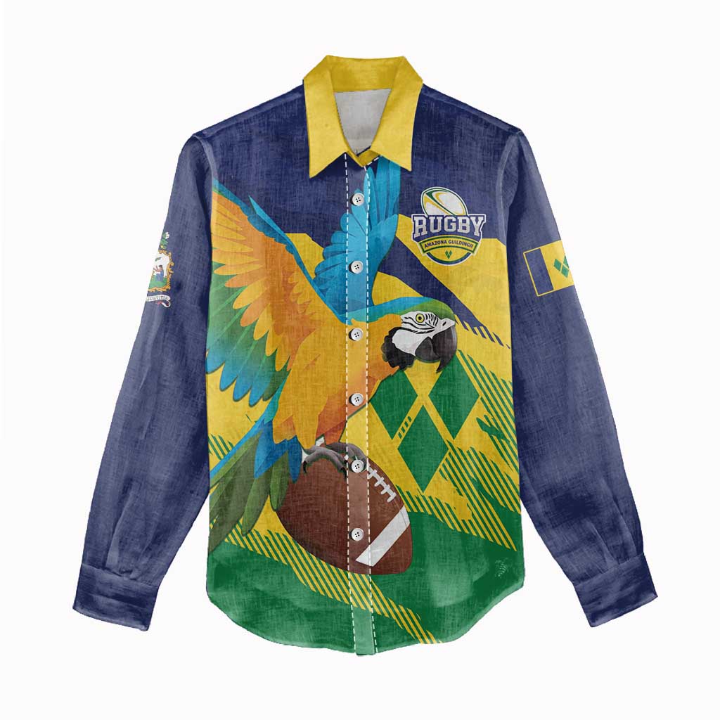 Custom Rugby Saint Vincent and the Grenadines Women Casual Shirt Go SVG Amazona Guildingii - Wonder Print Shop
