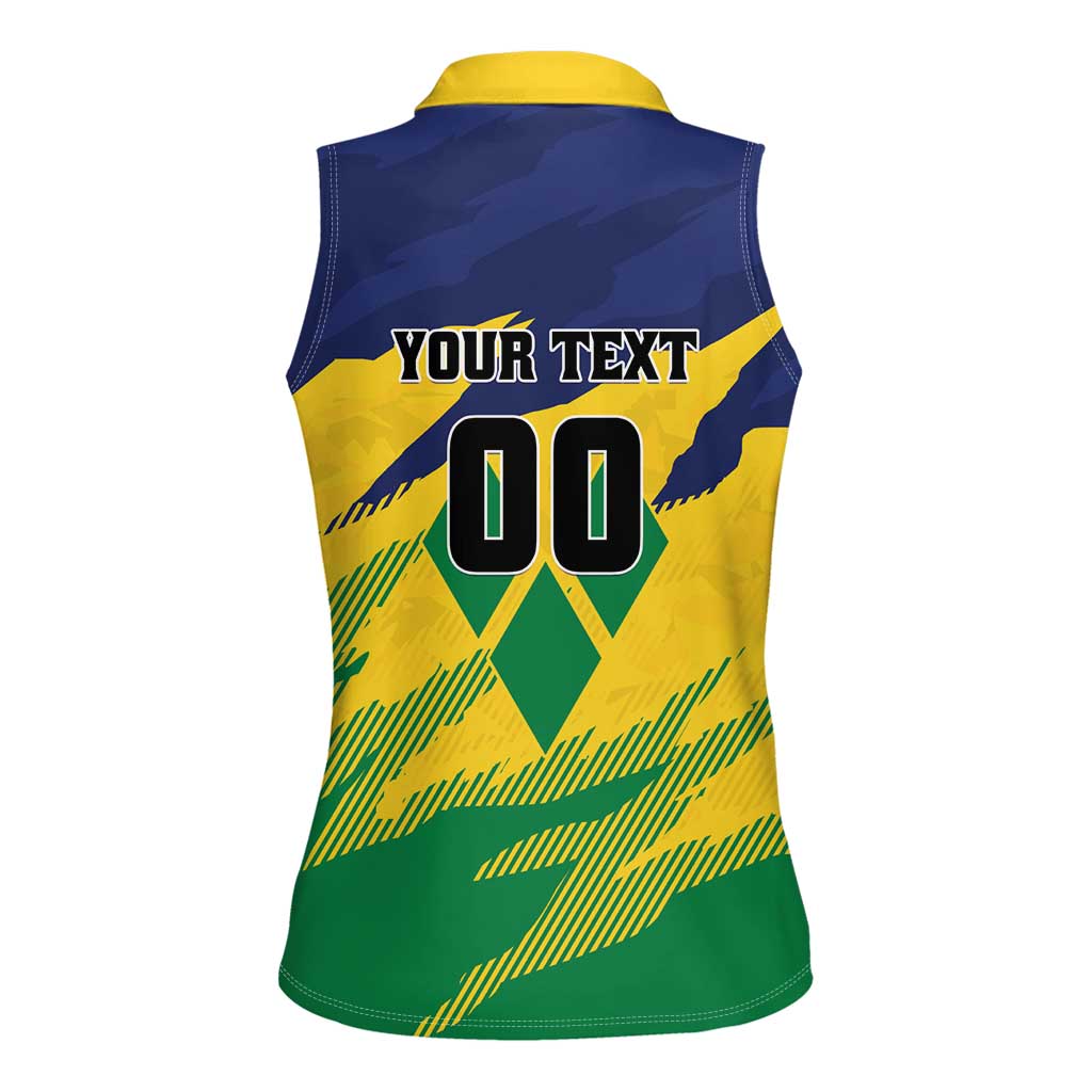 Custom Rugby Saint Vincent and the Grenadines Women Sleeveless Polo Shirt Go SVG Amazona Guildingii - Wonder Print Shop