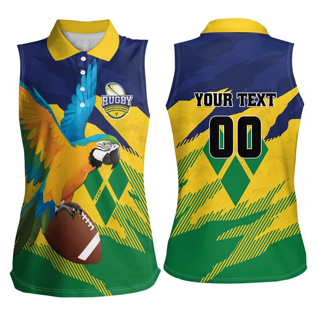 Custom Rugby Saint Vincent and the Grenadines Women Sleeveless Polo Shirt Go SVG Amazona Guildingii - Wonder Print Shop