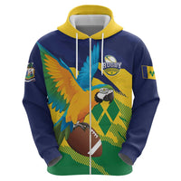 Custom Rugby Saint Vincent and the Grenadines Zip Hoodie Go SVG Amazona Guildingii - Wonder Print Shop
