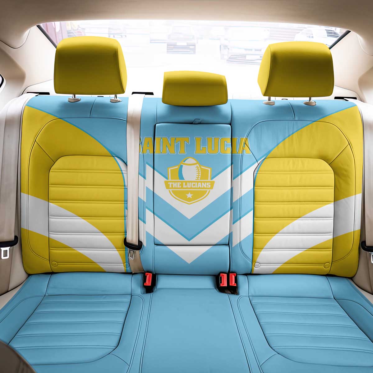 Rugby Saint Lucia Back Car Seat Cover The Lucian Go Champion - Wonder Print Shop