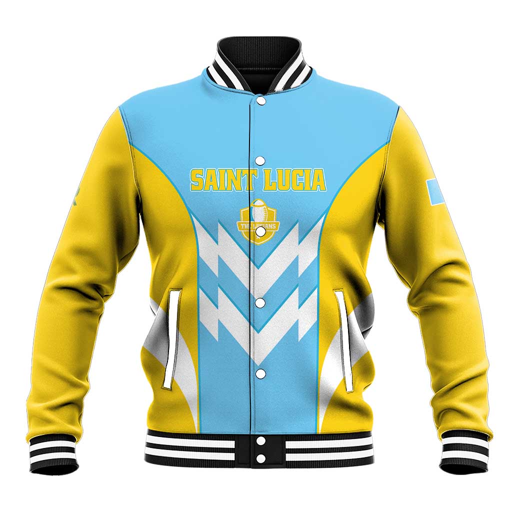 Custom Rugby Saint Lucia Baseball Jacket The Lucian Go Champion - Wonder Print Shop