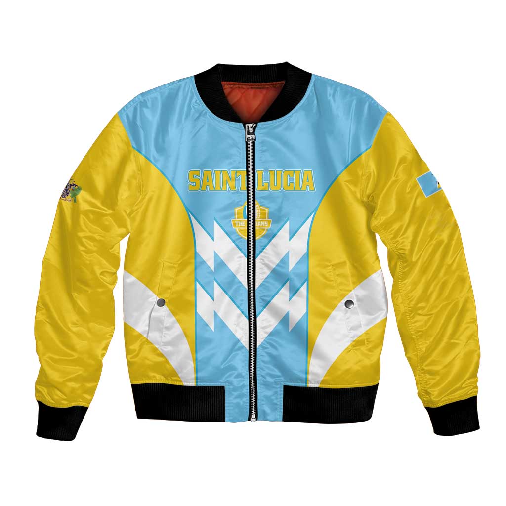 Custom Rugby Saint Lucia Bomber Jacket The Lucian Go Champion - Wonder Print Shop