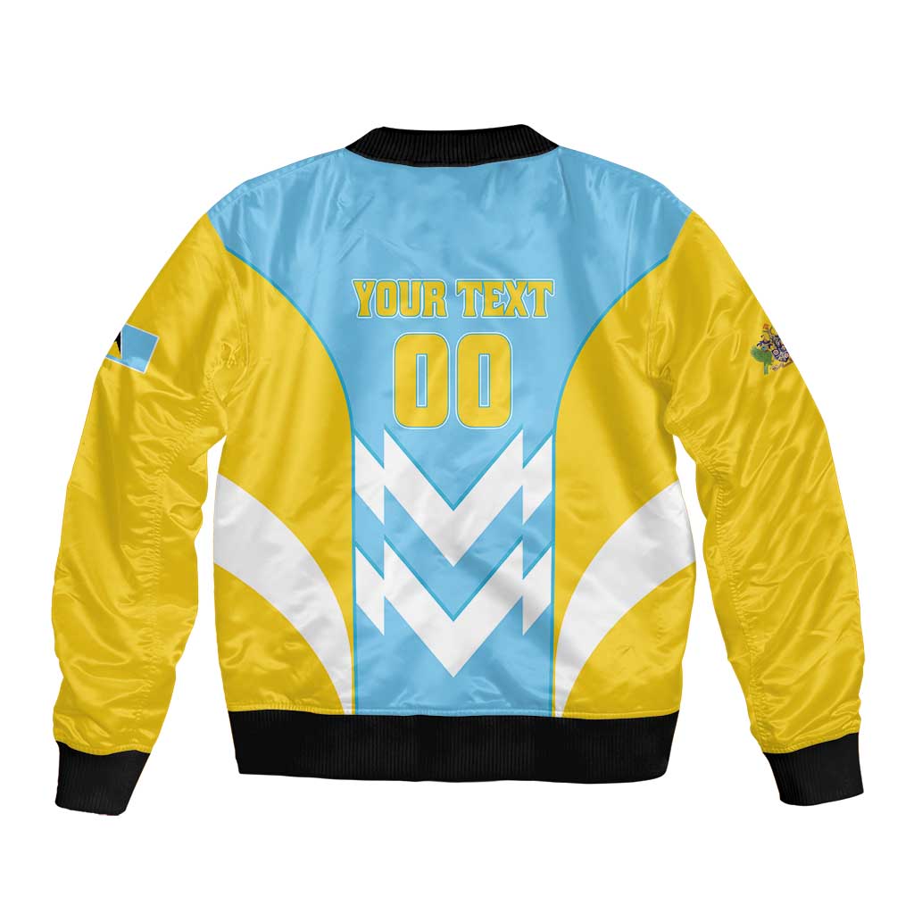 Custom Rugby Saint Lucia Bomber Jacket The Lucian Go Champion - Wonder Print Shop