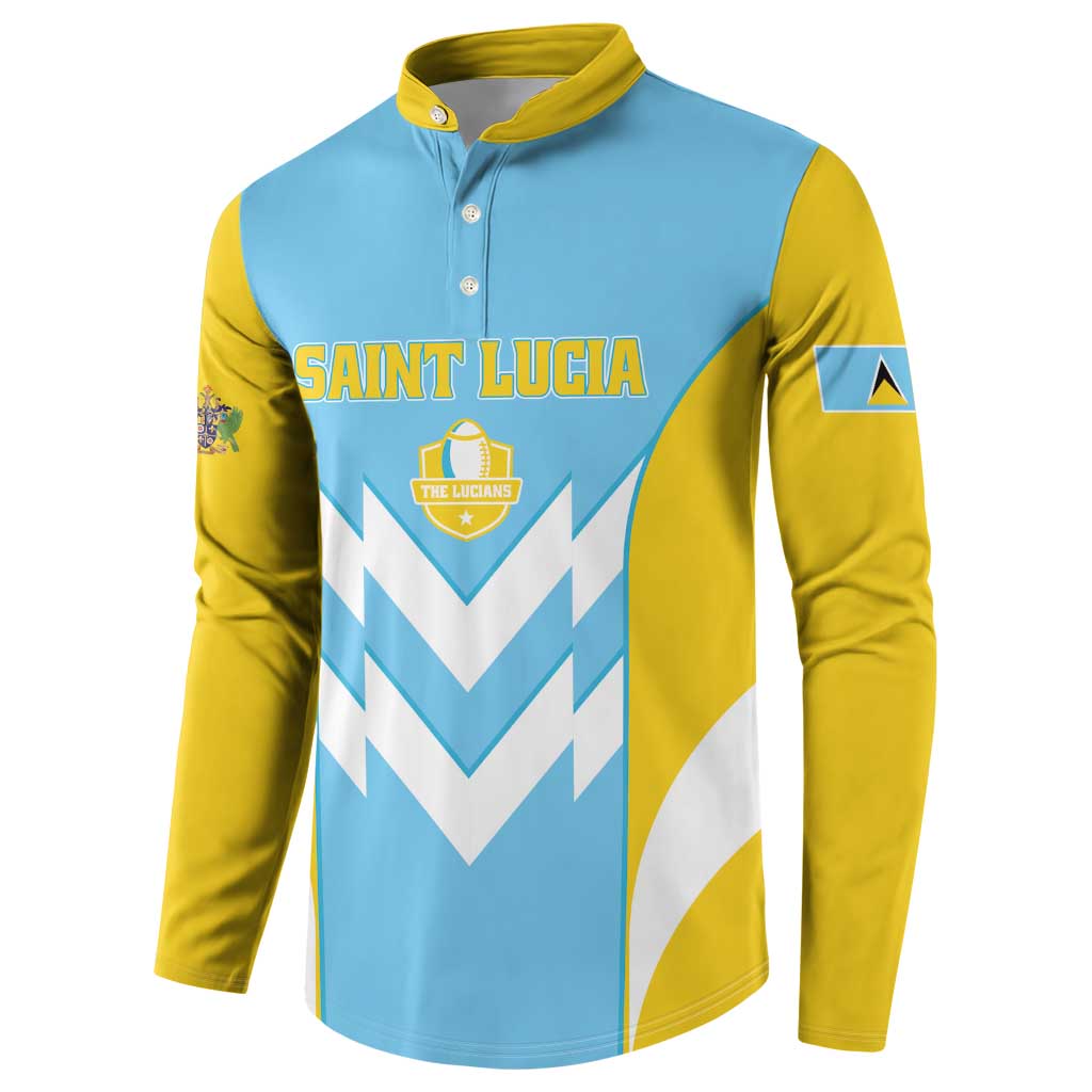 Custom Rugby Saint Lucia Button Sweatshirt The Lucian Go Champion - Wonder Print Shop