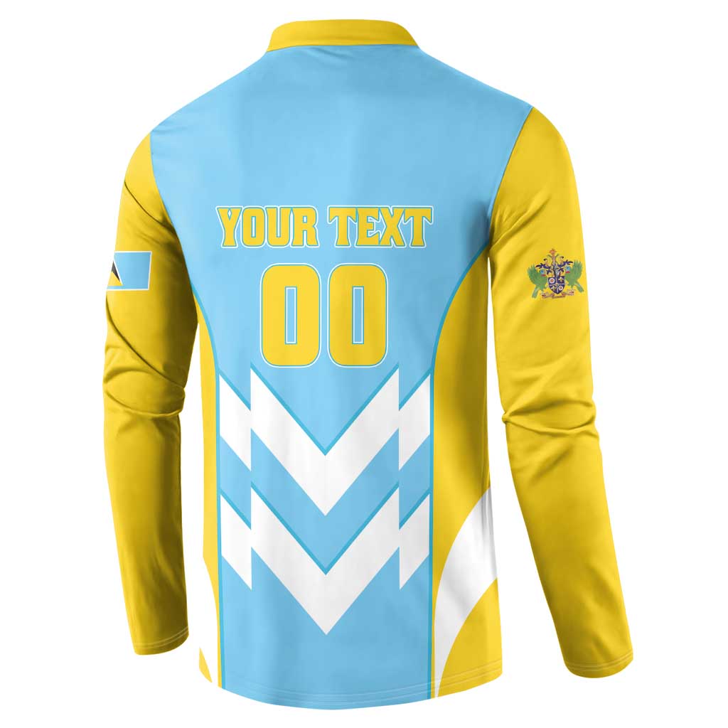 Custom Rugby Saint Lucia Button Sweatshirt The Lucian Go Champion - Wonder Print Shop