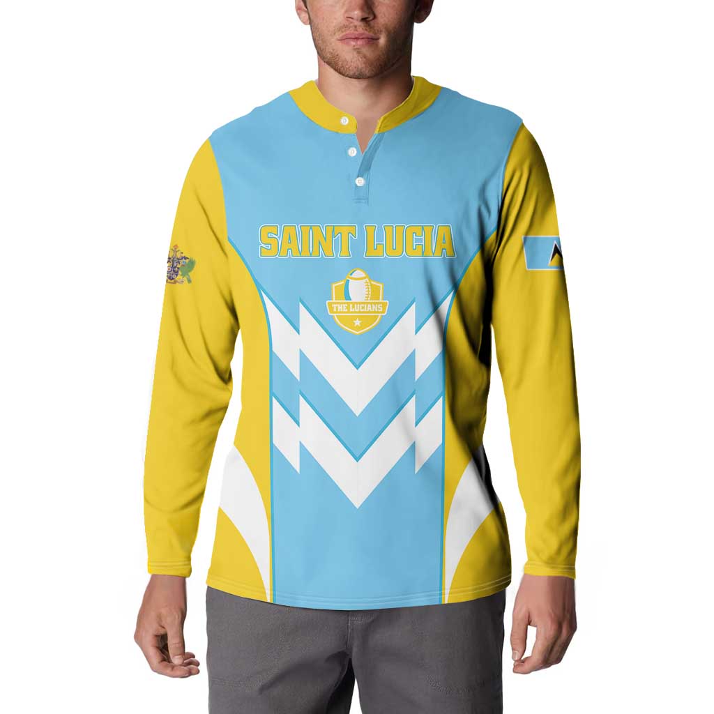 Custom Rugby Saint Lucia Button Sweatshirt The Lucian Go Champion - Wonder Print Shop
