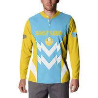 Custom Rugby Saint Lucia Button Sweatshirt The Lucian Go Champion - Wonder Print Shop