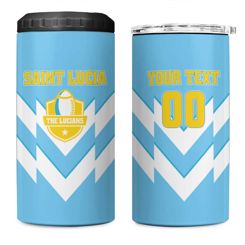 Custom Rugby Saint Lucia 4 in 1 Can Cooler Tumbler The Lucian Go Champion - Wonder Print Shop