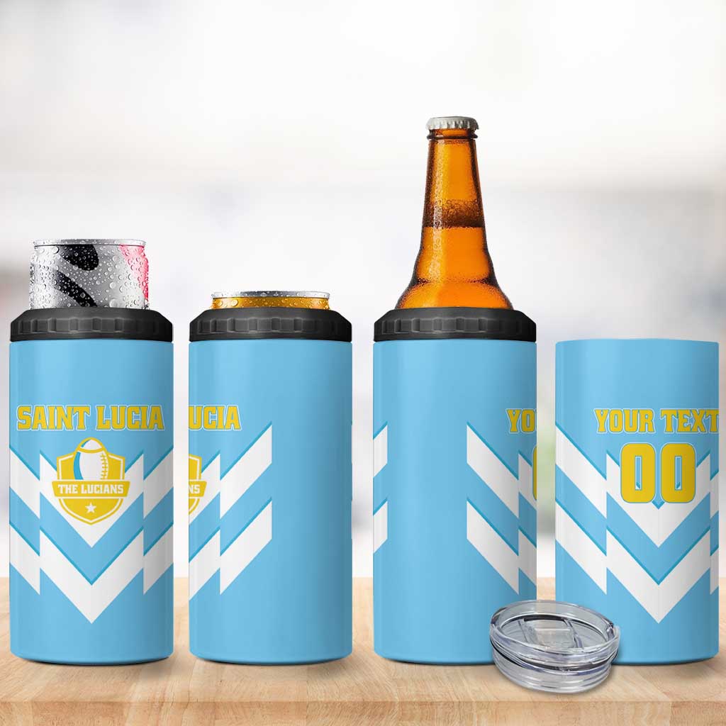 Custom Rugby Saint Lucia 4 in 1 Can Cooler Tumbler The Lucian Go Champion - Wonder Print Shop