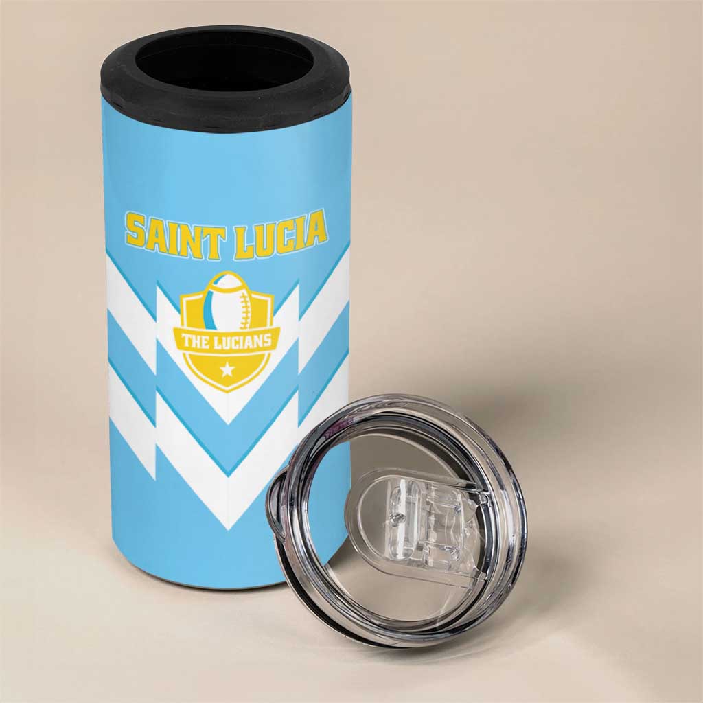 Custom Rugby Saint Lucia 4 in 1 Can Cooler Tumbler The Lucian Go Champion - Wonder Print Shop