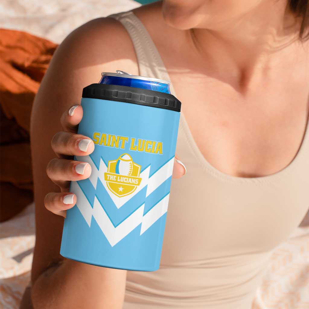 Custom Rugby Saint Lucia 4 in 1 Can Cooler Tumbler The Lucian Go Champion - Wonder Print Shop