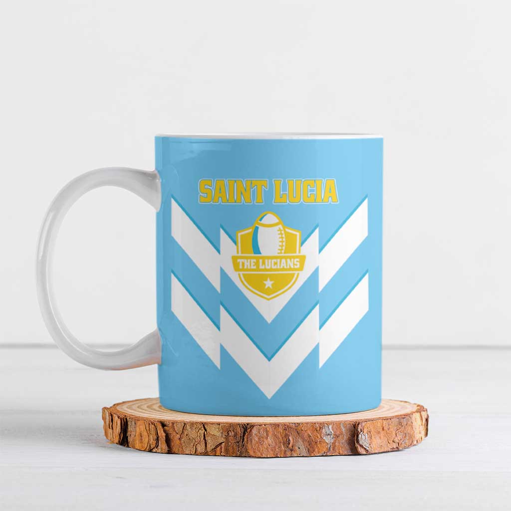 Custom Rugby Saint Lucia Ceramic Mug The Lucian Go Champion - Wonder Print Shop