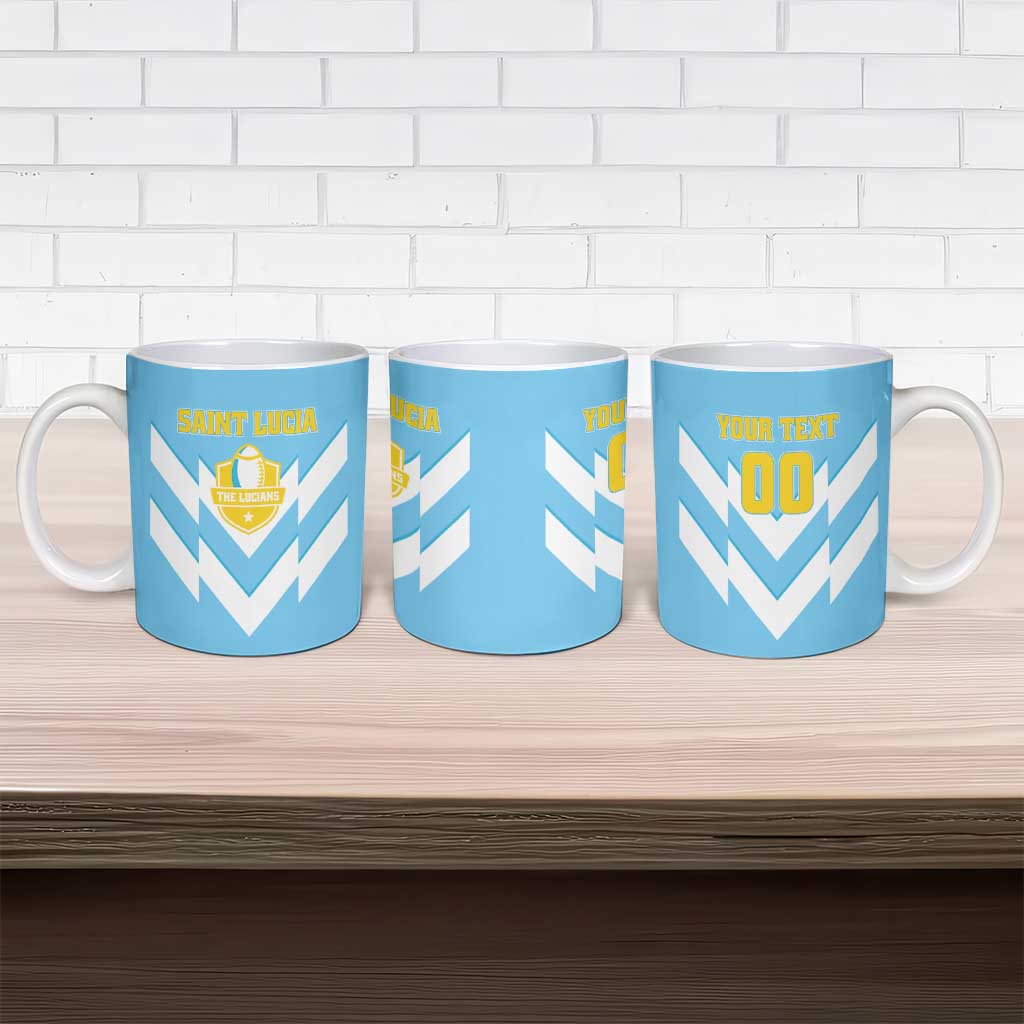 Custom Rugby Saint Lucia Ceramic Mug The Lucian Go Champion - Wonder Print Shop