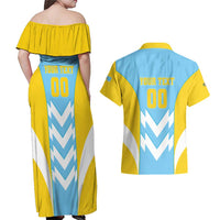 Custom Rugby Saint Lucia Couples Matching Off Shoulder Maxi Dress and Hawaiian Shirt The Lucian Go Champion - Wonder Print Shop