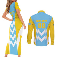 Custom Rugby Saint Lucia Couples Matching Short Sleeve Bodycon Dress and Long Sleeve Button Shirt The Lucian Go Champion - Wonder Print Shop