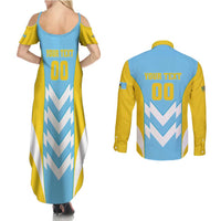Custom Rugby Saint Lucia Couples Matching Summer Maxi Dress and Long Sleeve Button Shirt The Lucian Go Champion - Wonder Print Shop