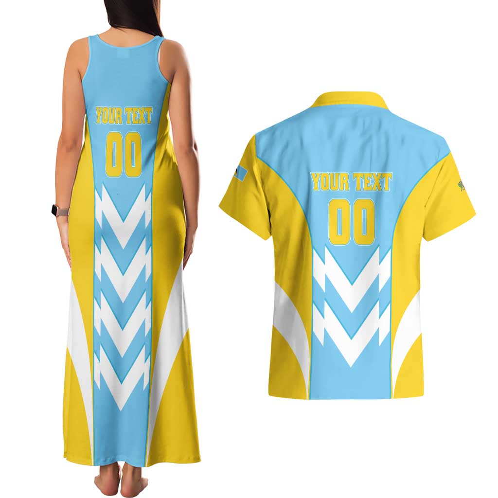 Custom Rugby Saint Lucia Couples Matching Tank Maxi Dress and Hawaiian Shirt The Lucian Go Champion - Wonder Print Shop