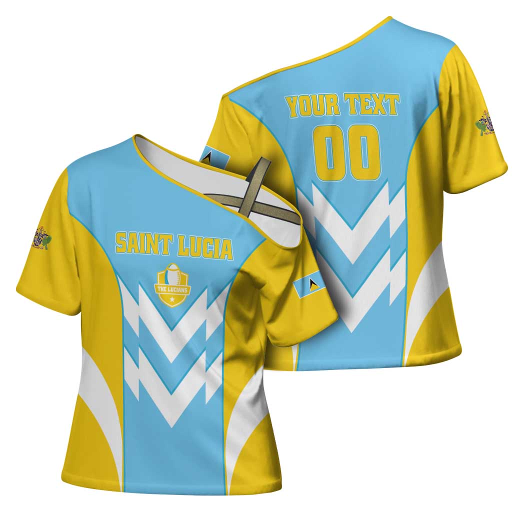 Custom Rugby Saint Lucia Cross Shoulder Shirt The Lucian Go Champion - Wonder Print Shop