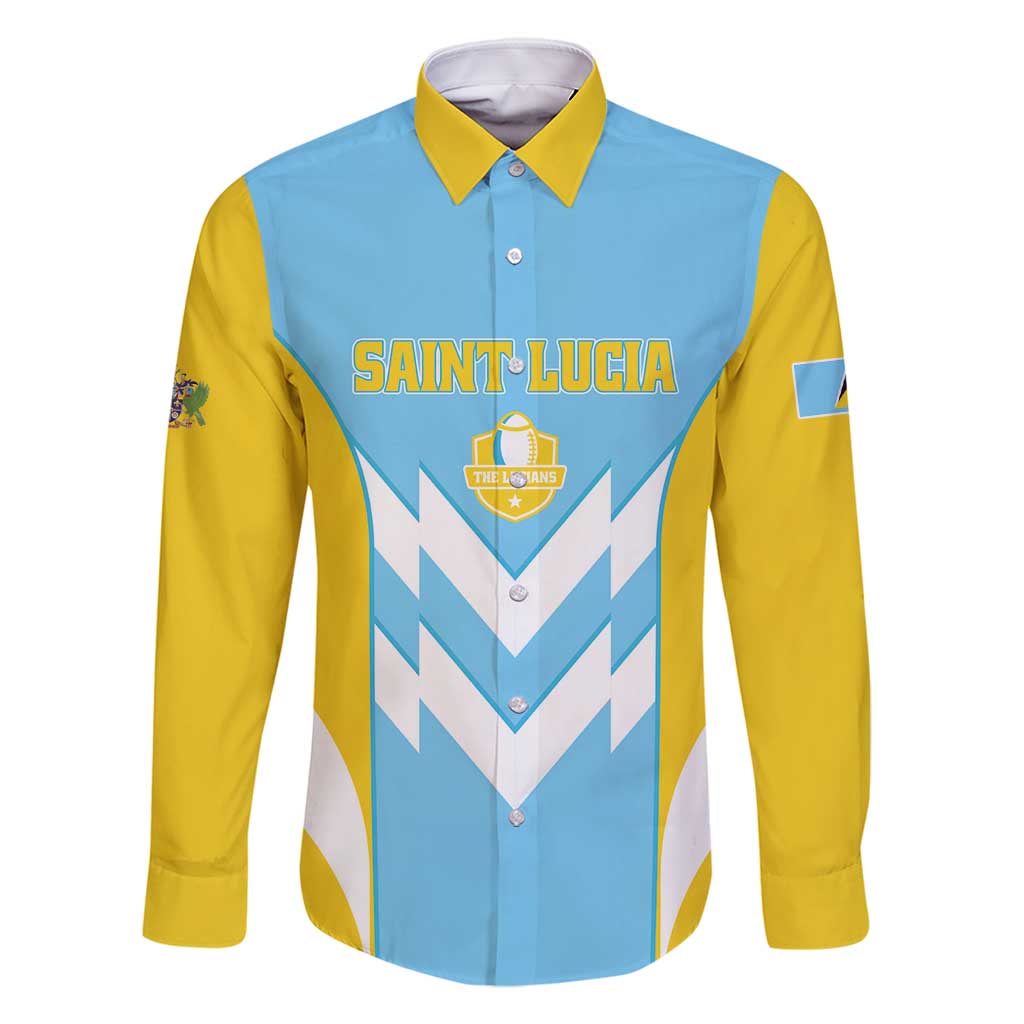 Custom Rugby Saint Lucia Family Matching Long Sleeve Bodycon Dress and Hawaiian Shirt The Lucian Go Champion - Wonder Print Shop