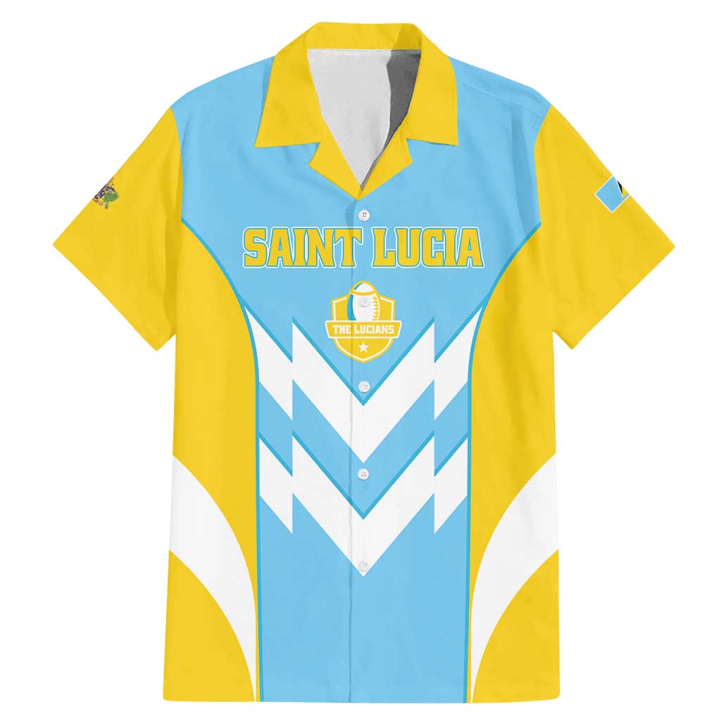 Custom Rugby Saint Lucia Family Matching Mermaid Dress and Hawaiian Shirt The Lucian Go Champion - Wonder Print Shop