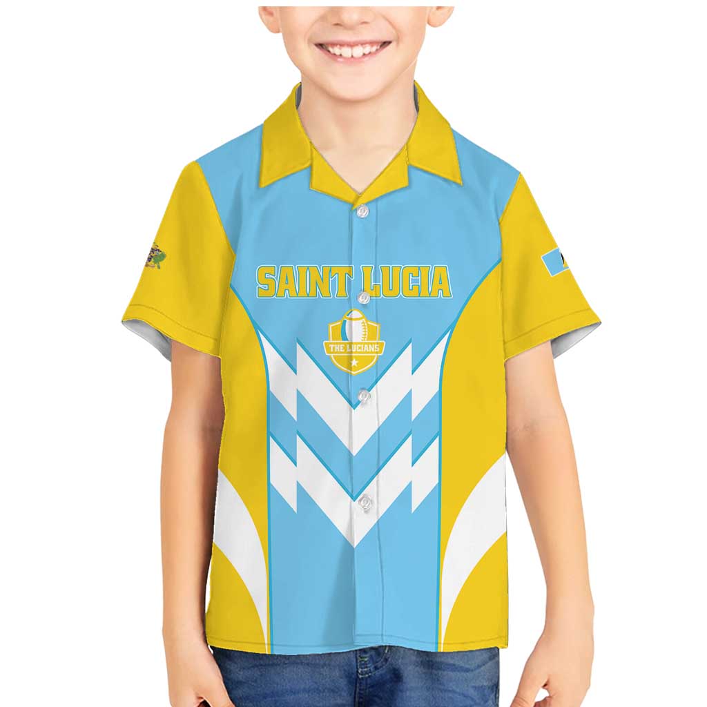 Custom Rugby Saint Lucia Family Matching Mermaid Dress and Hawaiian Shirt The Lucian Go Champion - Wonder Print Shop