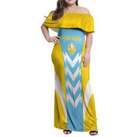 Custom Rugby Saint Lucia Family Matching Off Shoulder Maxi Dress and Hawaiian Shirt The Lucian Go Champion - Wonder Print Shop