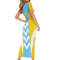 Custom Rugby Saint Lucia Family Matching Short Sleeve Bodycon Dress and Hawaiian Shirt The Lucian Go Champion - Wonder Print Shop