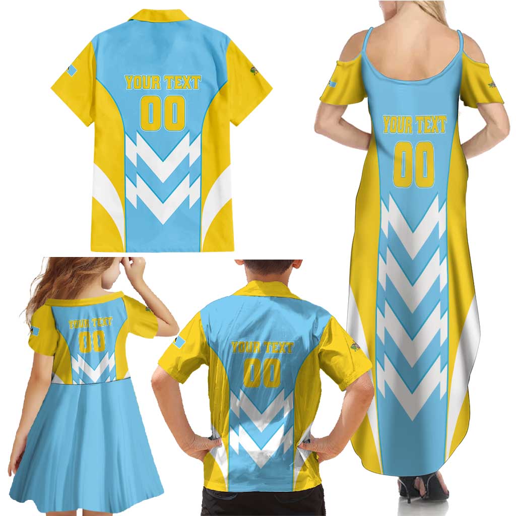 Custom Rugby Saint Lucia Family Matching Summer Maxi Dress and Hawaiian Shirt The Lucian Go Champion - Wonder Print Shop