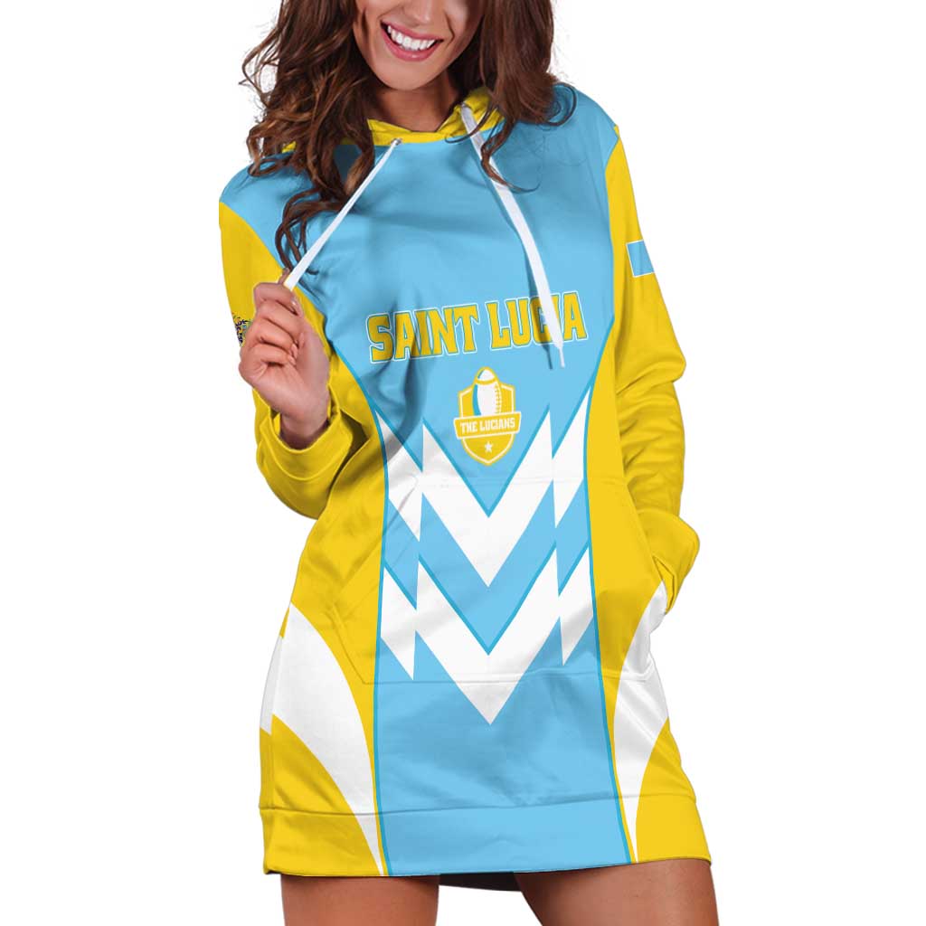 Custom Rugby Saint Lucia Hoodie Dress The Lucian Go Champion - Wonder Print Shop