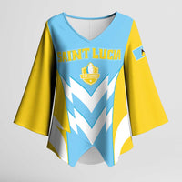 Custom Rugby Saint Lucia Kimono Sleeve Blouse The Lucian Go Champion - Wonder Print Shop
