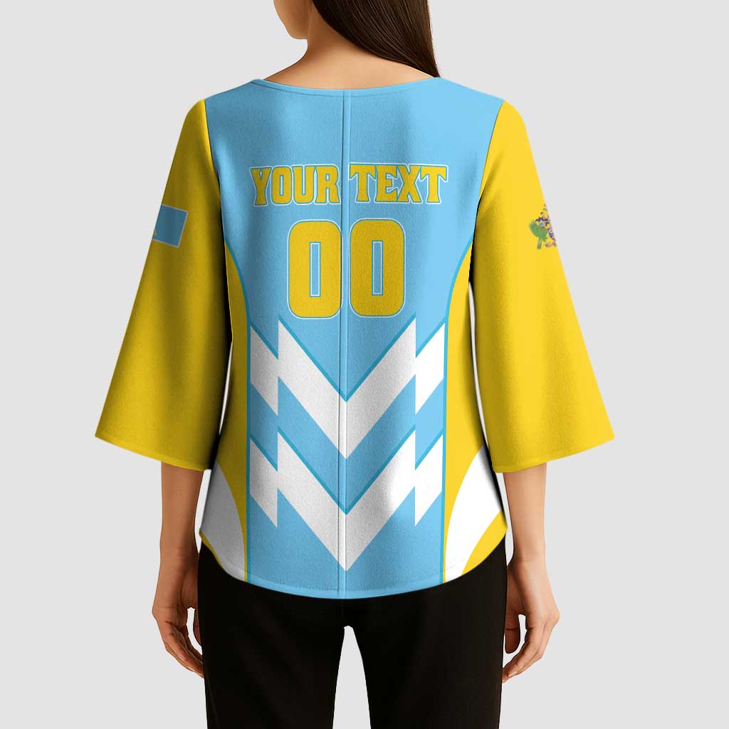Custom Rugby Saint Lucia Kimono Sleeve Blouse The Lucian Go Champion - Wonder Print Shop