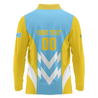 Custom Rugby Saint Lucia Long Sleeve Polo Shirt The Lucian Go Champion - Wonder Print Shop