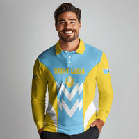 Custom Rugby Saint Lucia Long Sleeve Polo Shirt The Lucian Go Champion - Wonder Print Shop
