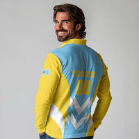 Custom Rugby Saint Lucia Long Sleeve Polo Shirt The Lucian Go Champion - Wonder Print Shop