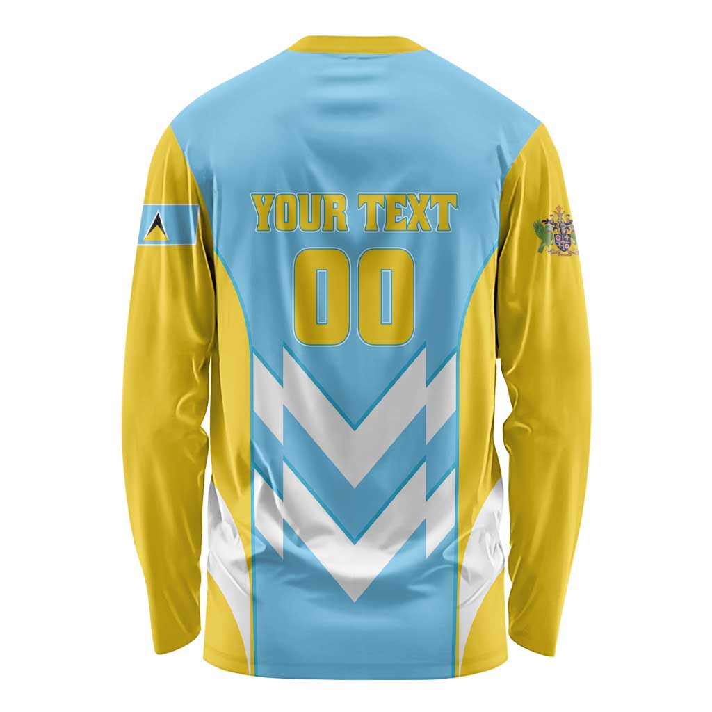 Custom Rugby Saint Lucia Long Sleeve Shirt The Lucian Go Champion - Wonder Print Shop