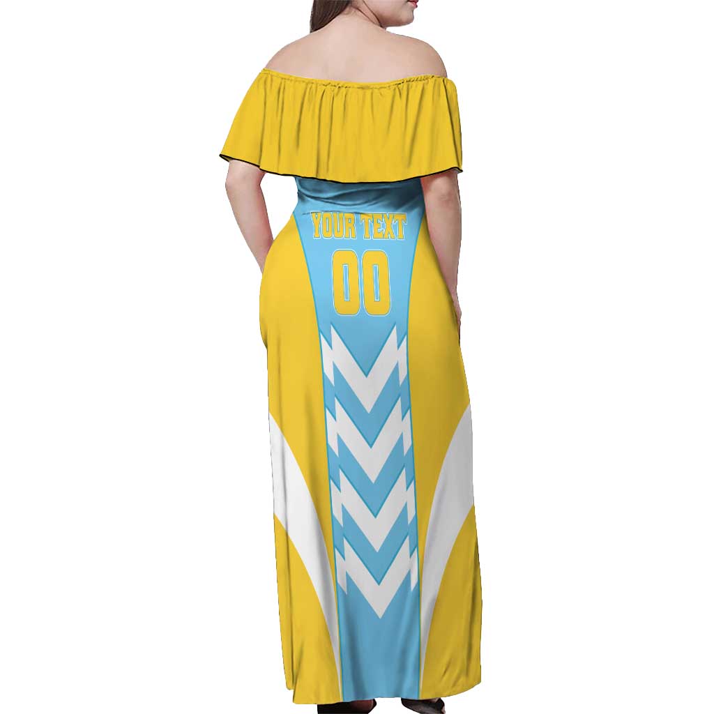 Custom Rugby Saint Lucia Off Shoulder Maxi Dress The Lucian Go Champion - Wonder Print Shop