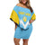 Custom Rugby Saint Lucia Off Shoulder Short Dress The Lucian Go Champion - Wonder Print Shop