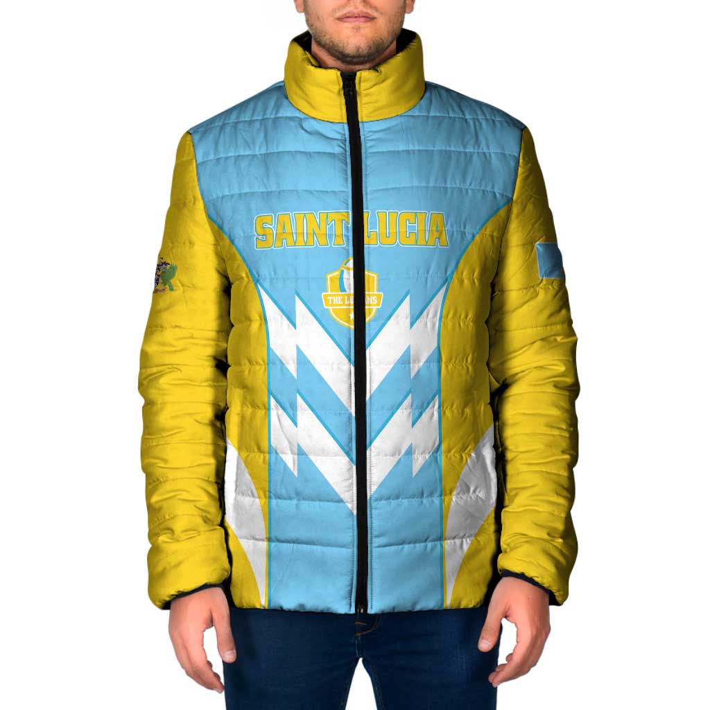 Custom Rugby Saint Lucia Padded Jacket The Lucian Go Champion - Wonder Print Shop