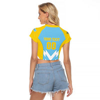 Custom Rugby Saint Lucia Raglan Cropped T Shirt The Lucian Go Champion - Wonder Print Shop
