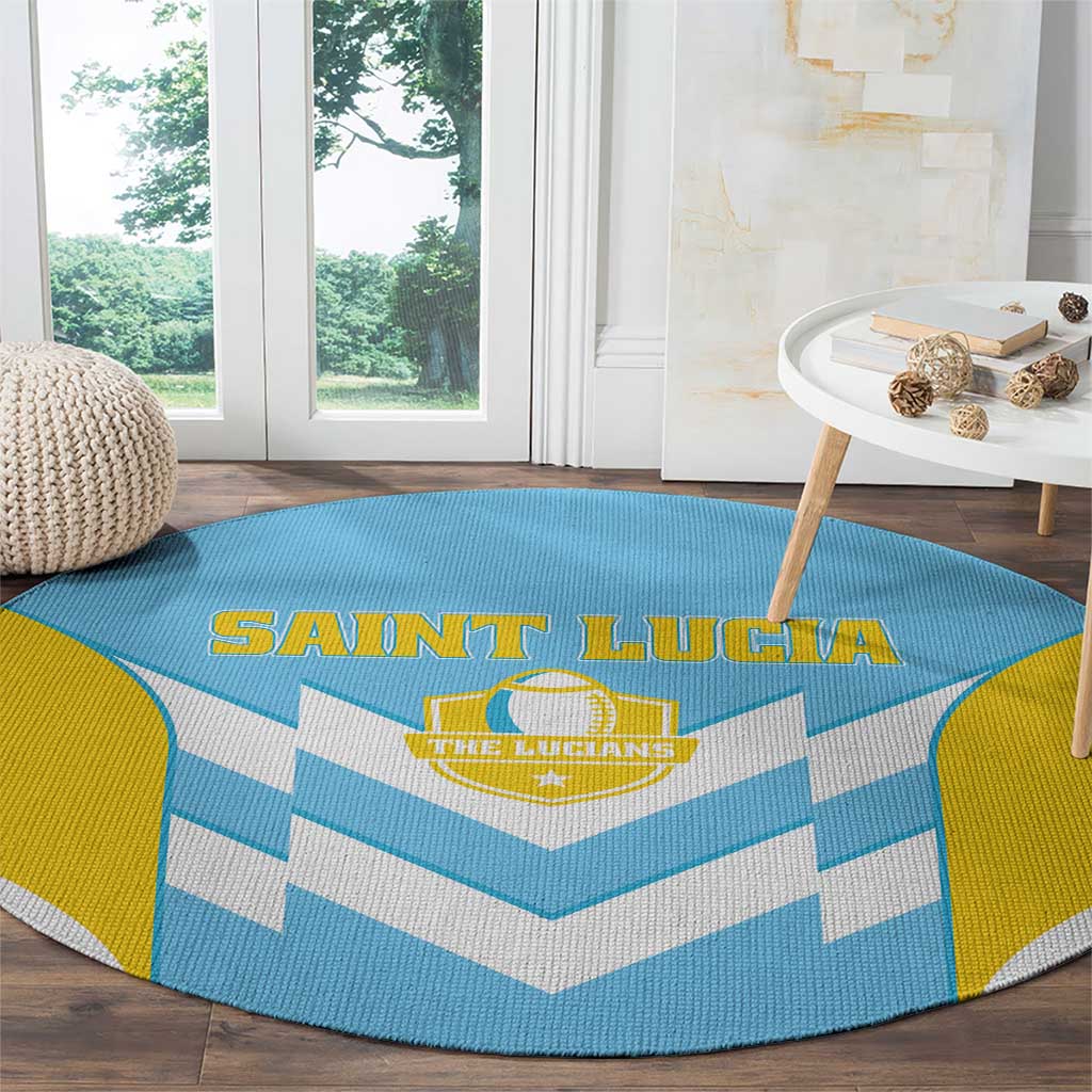 Rugby Saint Lucia Round Carpet The Lucian Go Champion - Wonder Print Shop