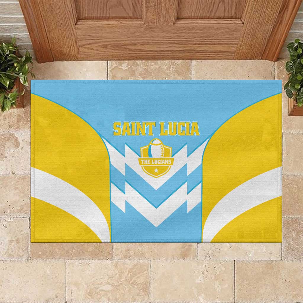 Rugby Saint Lucia Rubber Doormat The Lucian Go Champion - Wonder Print Shop